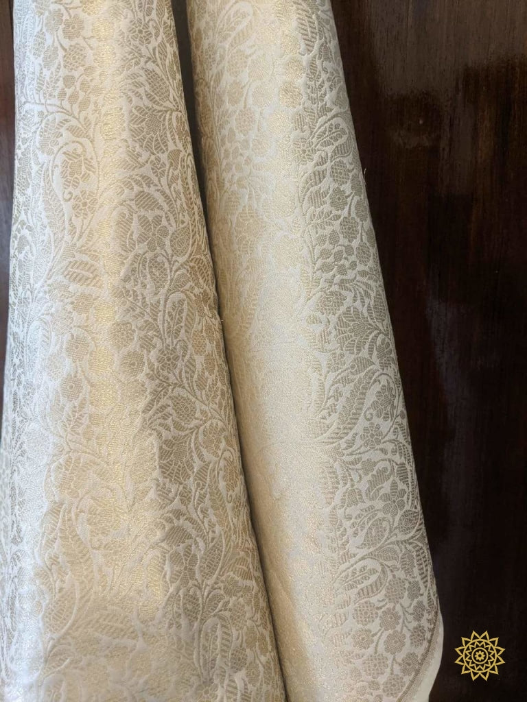 Handwoven Banarasi Brocade In Gold Yardages