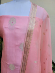Banarasi Handwoven Chinnia Silk Meenedar Kurta with Meenedaar Kora Silk Dupatta