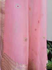 Banarasi Handwoven Chinnia Silk Meenedar Kurta with Meenedaar Kora Silk Dupatta