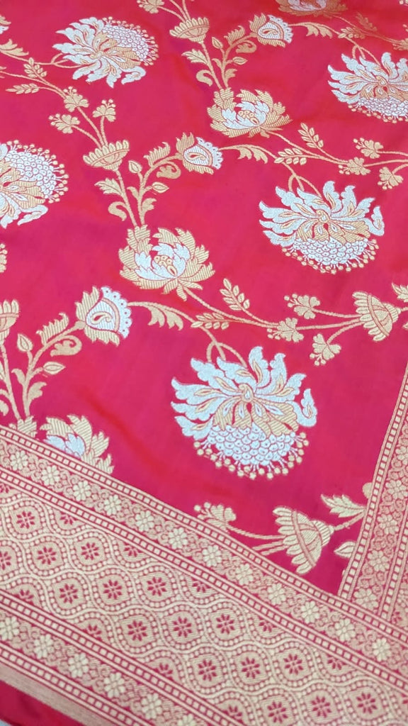 Banarasi Katan Silk Jaal Dupatta in Sona Rupa Zari