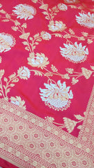 Banarasi Katan Silk Jaal Dupatta in Sona Rupa Zari