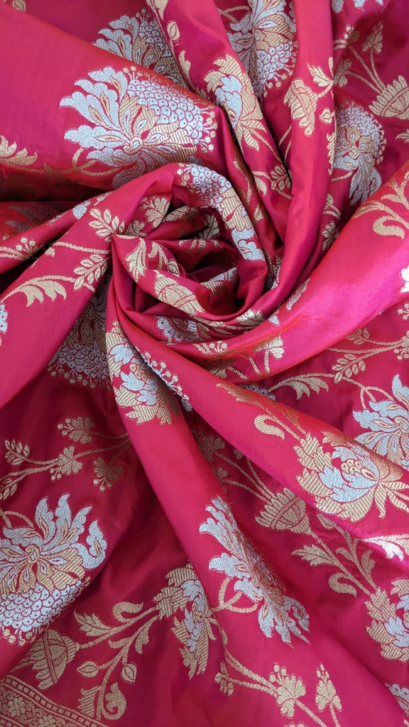 Banarasi Katan Silk Jaal Dupatta in Sona Rupa Zari