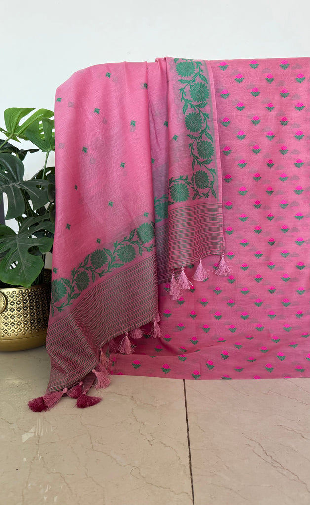 Banarasi Woven Unstitched Suit  In Pure Mulmul Cotton