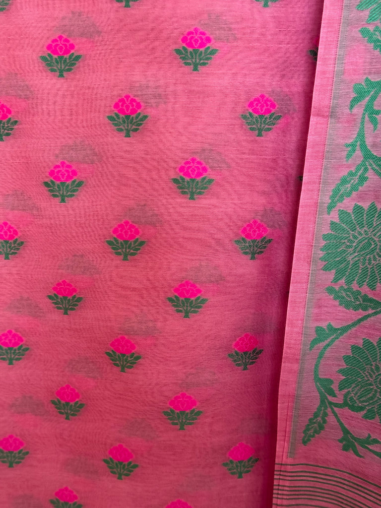 Banarasi Woven Unstitched Suit  In Pure Mulmul Cotton