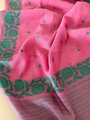 Banarasi Woven Unstitched Suit  In Pure Mulmul Cotton