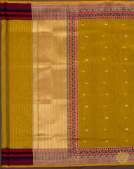 Banarasi Handloom Kora Silk Dupatta In Yellow