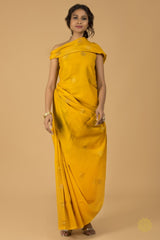 Banarasi Tussar Georgette Silk Kurta Fabric With Butie In Gold And Antique Zari Yardages