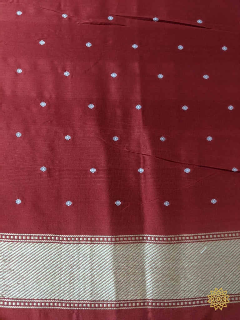 Handwoven Black Saree With Red Border & Pallu