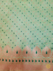 Handwoven Meenedar Katan Silk Dupatta With Gold Zari